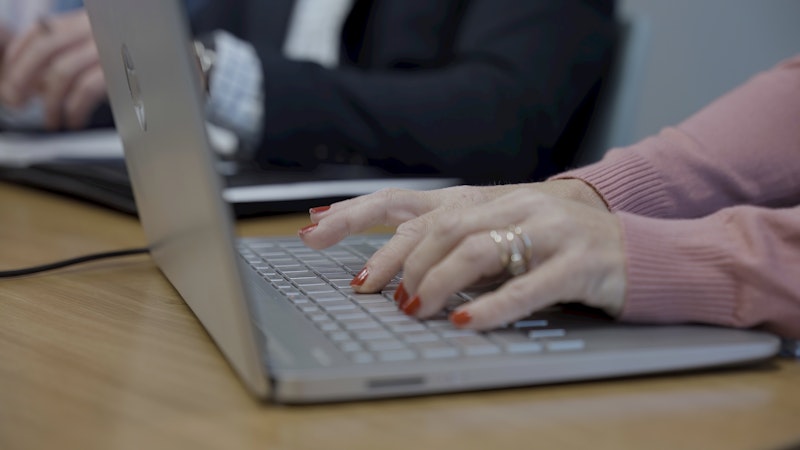 Lee Mason Woman At Laptop